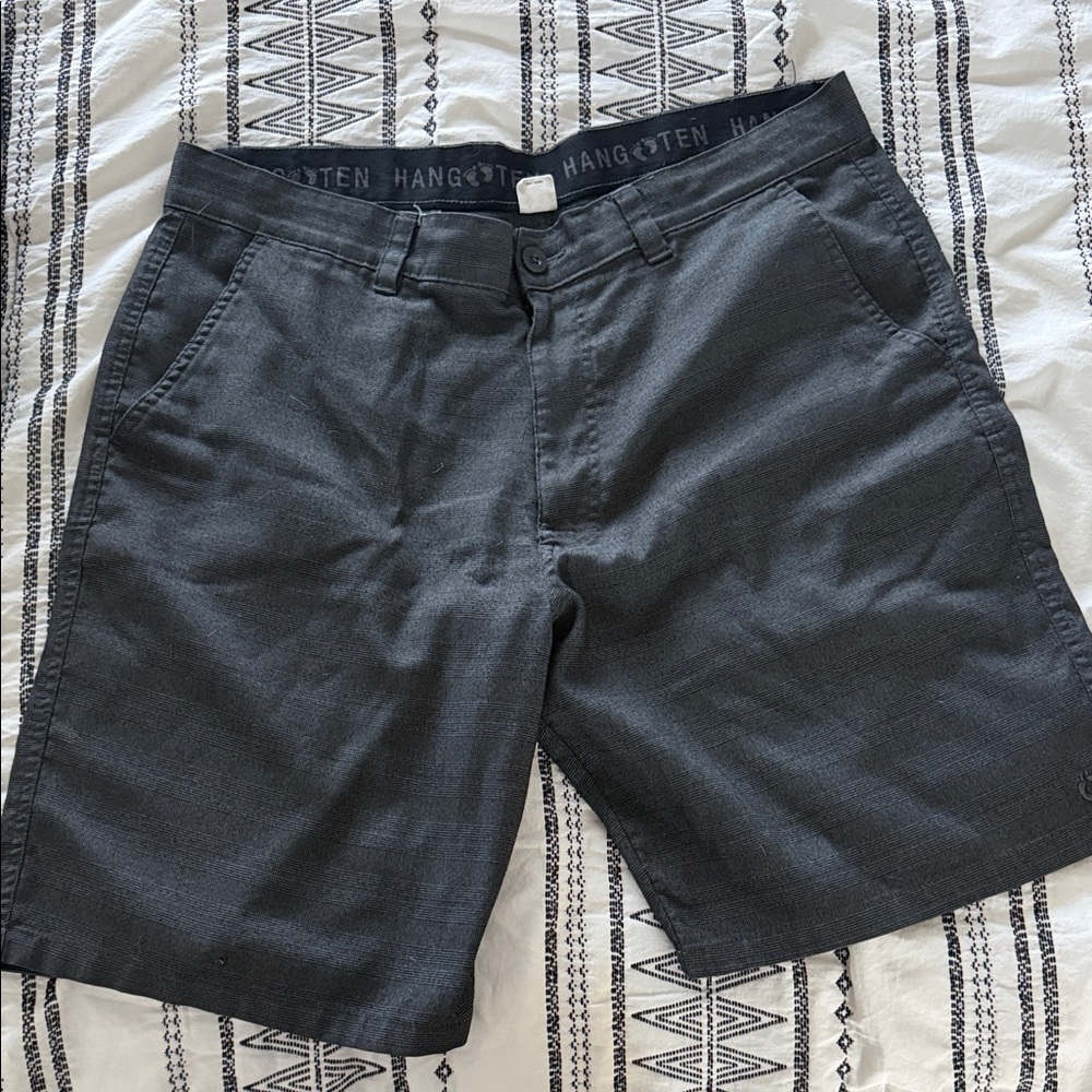 Hang Ten Men's Charcoal Flat Front Shorts